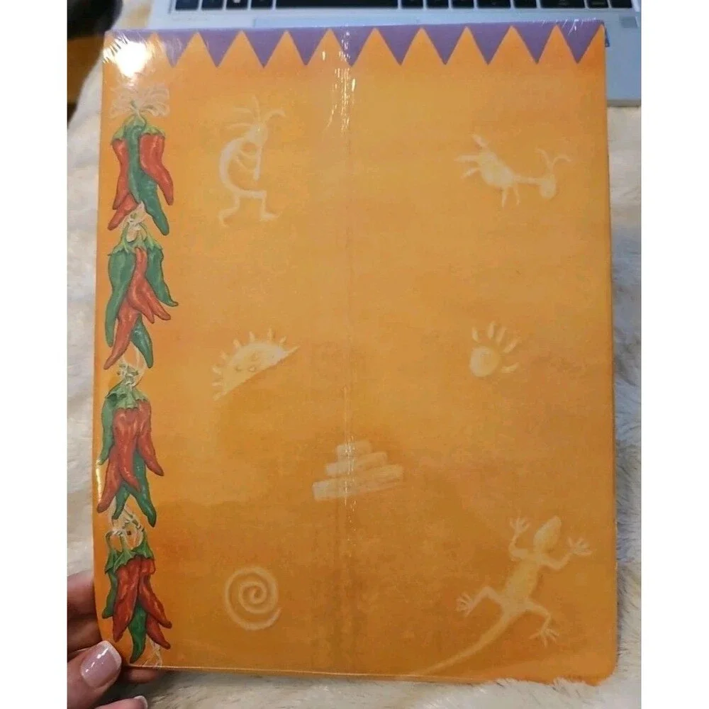 Vintage NIP Geopaper Southwest Stationery 25 Sheets Chili Peppers 8.5 x 11
